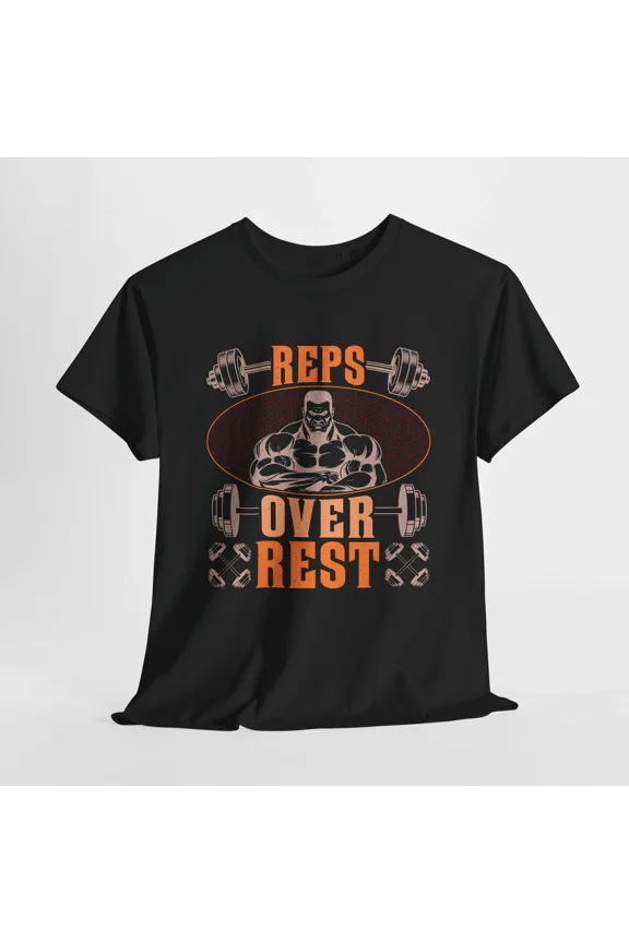 Reps Over Rest Weightlifting Muscle Man Gym Fitness Unisex T-Shirt, S-5XL