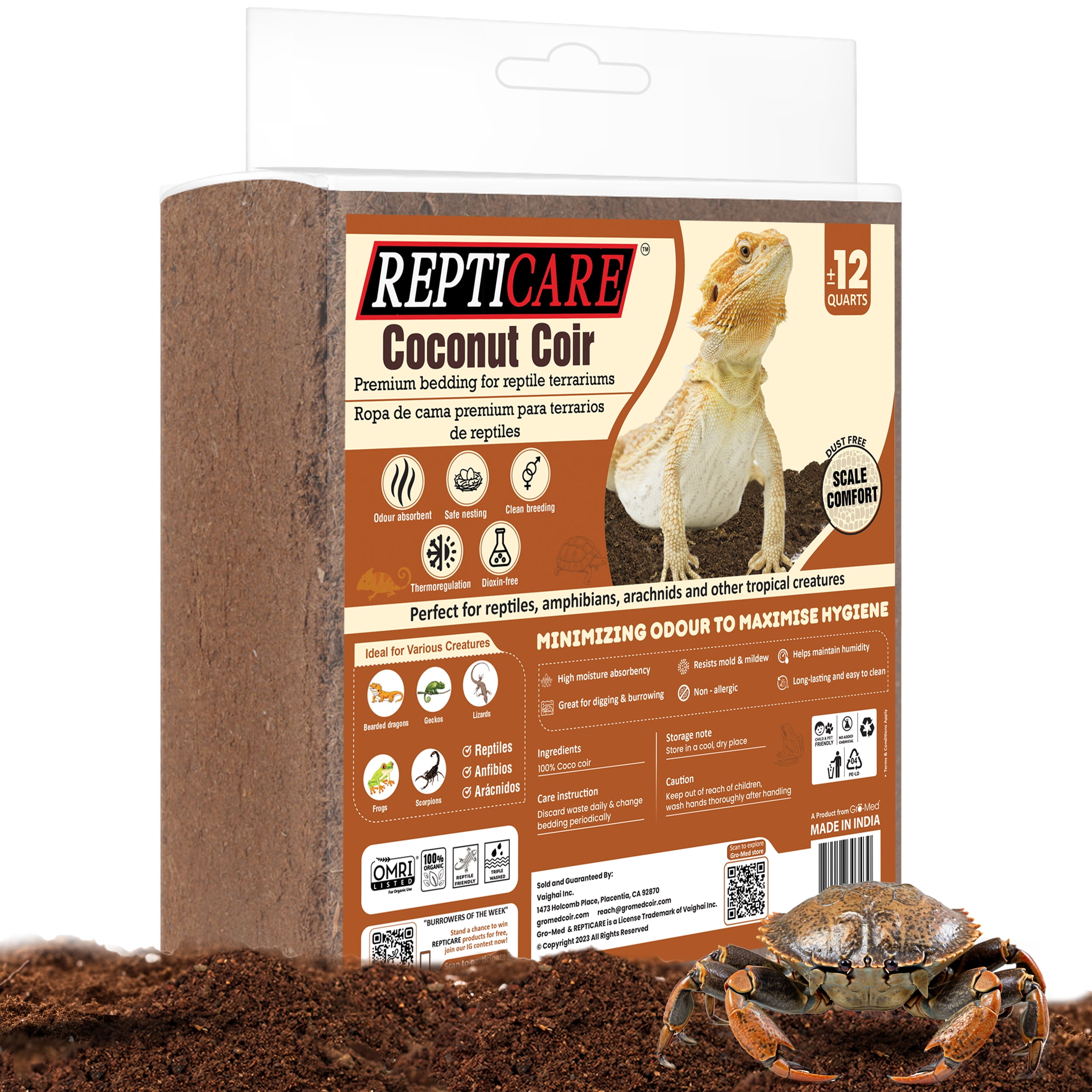 ReptiCare Coconut Coir Fiber Substrates for reptiles/ready to use clean