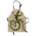 thumbnail image 1 of Reptile Apron Ornamental Colorful Lizard with Ethnic Patterns Moving around Exotic Creature Theme, Unisex Kitchen Bib Apron with Adjustable Neck for Cooking Baking Gardening, Green Ecru, by Ambesonne, 1 of 3