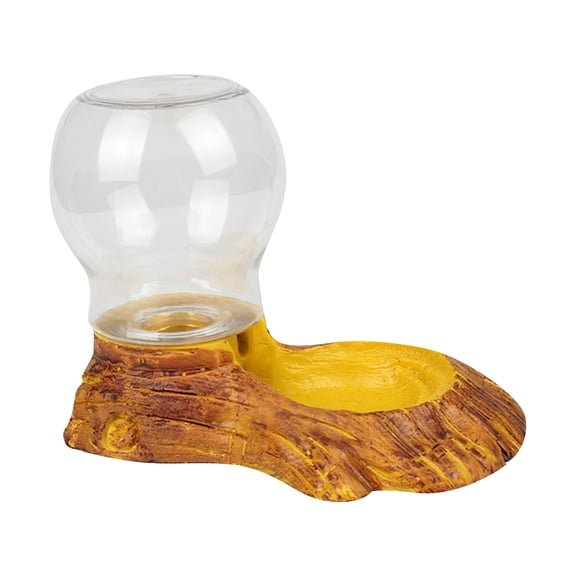 Reptile Automatic Water Dispenser - Self - Feeding Design with Transparent Reservoir and Realistic Log - Shaped Base - for Lizards, Snakes, Geckos and Other Pet Reptiles