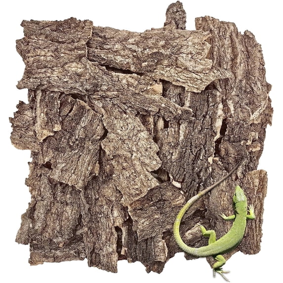 Reptile Bark Bedding,2 LB Natural Cork Bark for Reptiles Flat Cork Wood Terrarium Substrate Tank Supplies for Snake Spiders Bearded Dragons Hermit Crabs Geckos