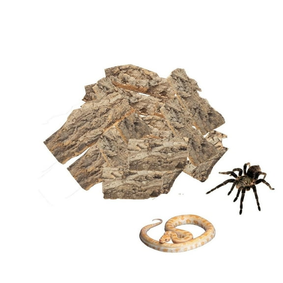 Reptile Bark Bedding,QZS Cork Bark for Reptiles,Natural Tree Bark Decoration for Terrarium,0.66lb Natural Flat Cork Beddin for Pets