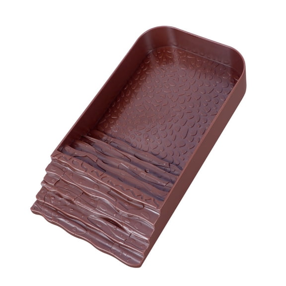 Reptile Bathing Pool Plastic Tortoise Food Dish with Ramp Leaf Reptile Food Dish & Water Bowl Tortoise Habitat Accessories for Frog Lizard Box Turtle (Brown)