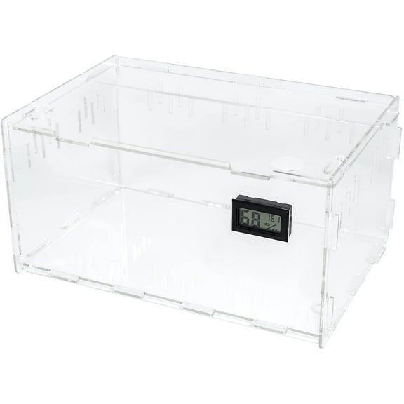 Reptile Breeding Box, Climbing Pet Breeding Box Transparent Reptile Breeding Box Acrylic Feeding Box Pet Climbing Terrarium 11.4x7.7x5.9 Inch