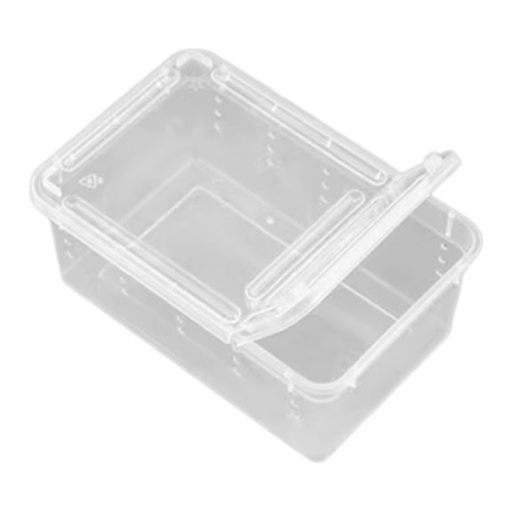 Reptile Breeding Case Terrarium Feeding Box Tarantula Container Durable Clear ABS for Small Pets and Hatchlings