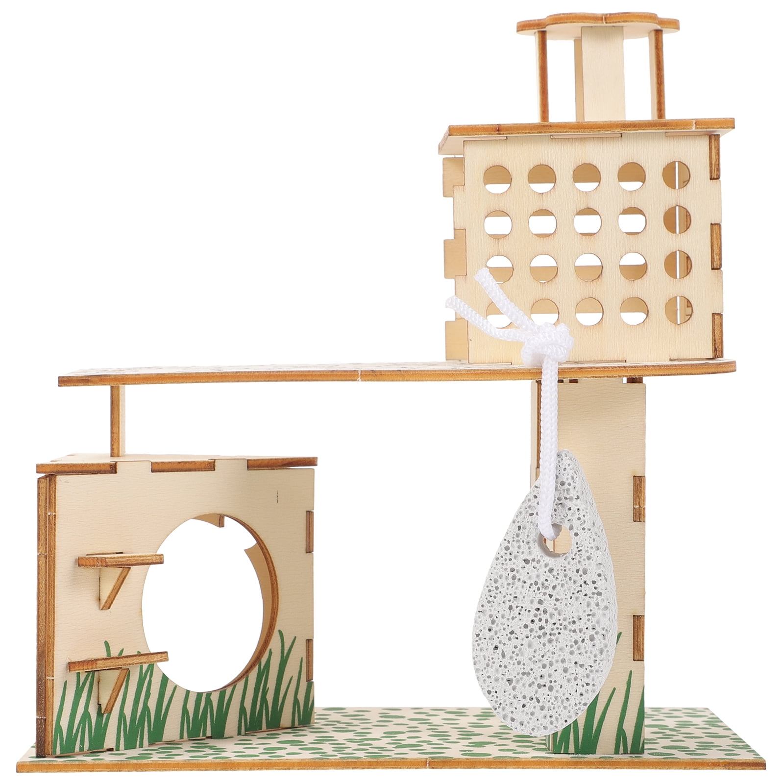 Reptile Bridge Wood Wooden Gerbil Hideout Hamster Climbing Frame Villa Cage Toys Petsim X for