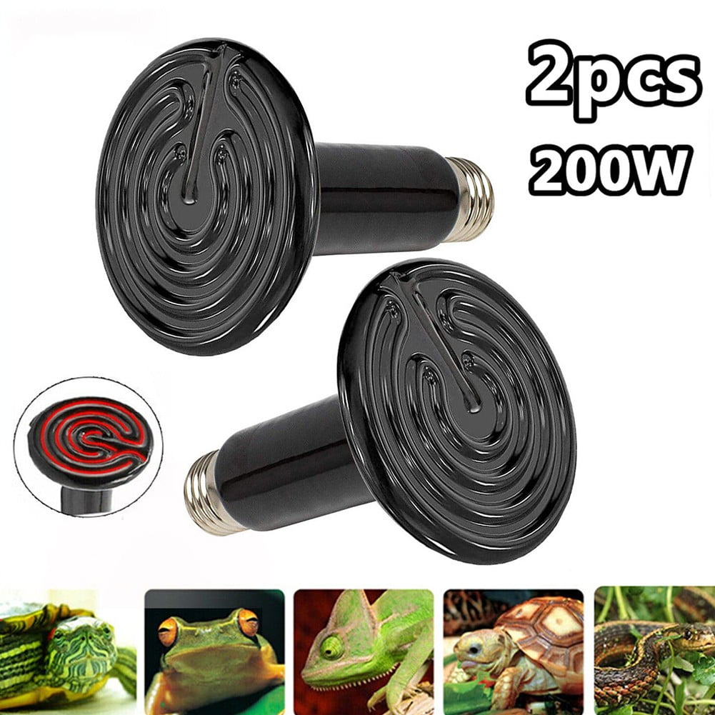 Reptile Ceramic Heater Infrared Heat Bulb Lamp Emitter 200W for Reptile Vivarium