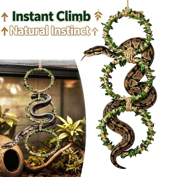Reptile Climbing Decor, Snake Climbing Rings for Ball Python & Corn Snake, Reptile Toys, Enrichment Pet Toys & Tank Cage Decor, Habitat Accessories for Terrarium