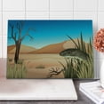 thumbnail image 1 of Reptile Cutting Board, Grumpy Snake Looking from Grass at Desert Tropical Nature Poison Wildlife Home, Decorative Tempered Glass Cutting and Serving Board, Large Size, Multicolor, by Ambesonne, 1 of 5