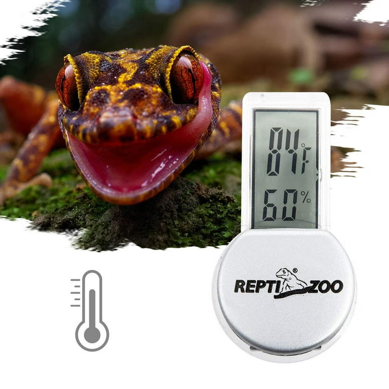 Repti Zo Reptile Digital Thermometer Hygrometer Accurate LCD Display,Reptile Tank Thermometer with Suction Cup for Bearded Dragon,Amphibians Tank Accessories