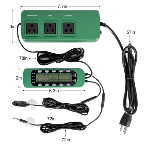 Reptile Digital Thermometer Hygrometer Controller for Tank Terrarium - Waterproof Reptile Timer with Thermostat Controller Lighting Timer