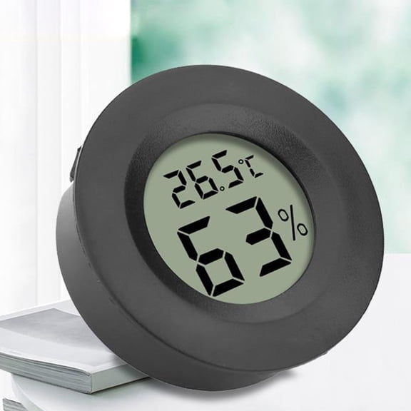 Reptile Digital Thermometer Round Embedded Electronic Thermograph And Hygrometer Pet Reptile Electronic Thermograph Acrylic Box Thermograph Can Replace Between And Fahrenheited
