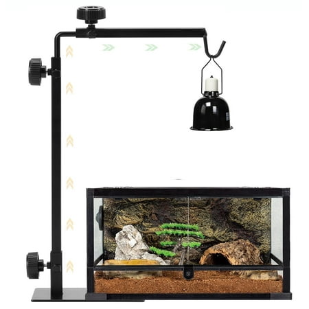 Reptile Domes Stand, Adjustable 17-37 Inch Heat Lamp Stand Fixture for Terrarium , Metal Basking Lamp Holder, Suitable for All Reptile Domes Lamp, L Size