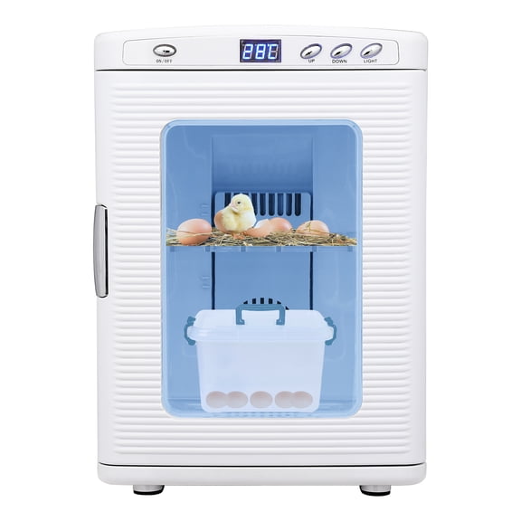 Reptile Egg Incubator – 25L Scientific Laboratory Glass Terrarium – Accurate Temperature Control 10°C-60°C – Dual AC/DC Power – for Small Reptile Egg Hatching – White