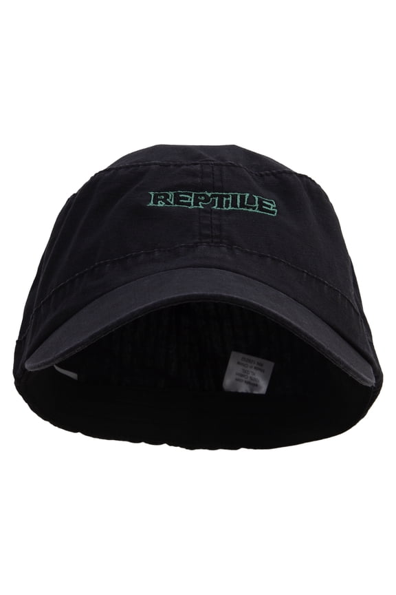 Reptile Embroidered Big Size Fitted Ripstop Cotton Military Army Cap - Black XL-2XL