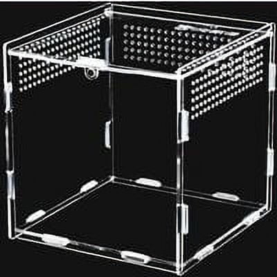Reptile Enclosure, Acrylic Feeding Box with Magnetic Pet Climbing, 360 ...