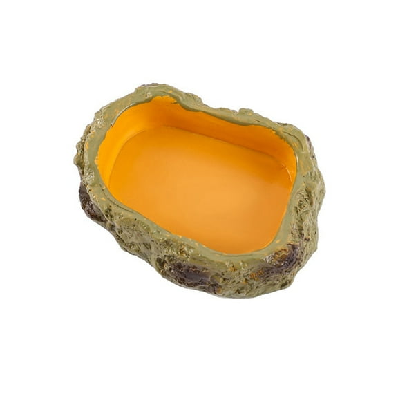 Reptile Feeding Bowls Terrarium Plate Reptile Feeder Amphibian Feeding Bowl for Frog Tortoise Bearded Dragon Turtle,XS
