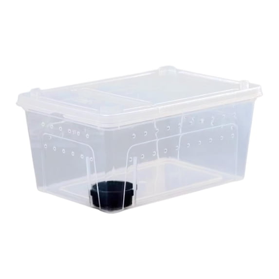 Reptile Feeding Box Breeding Cage Terrarium Clear ABS Construction Suitable for Snakes Frogs Geckos
