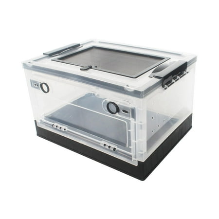 Reptile Feeding Box Hamster Breeding Box Cage Mice Small Animals, Black