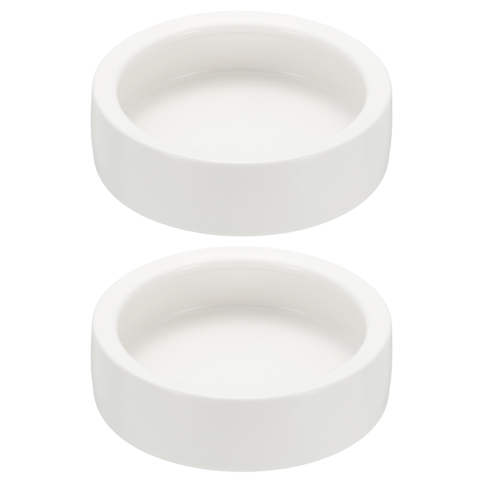 Reptile Food Bowl, Worm Water Dish Ceramic Pet Bowl Food Dish (4 In, White, 2 Pack), for Gecko Scaled Pet