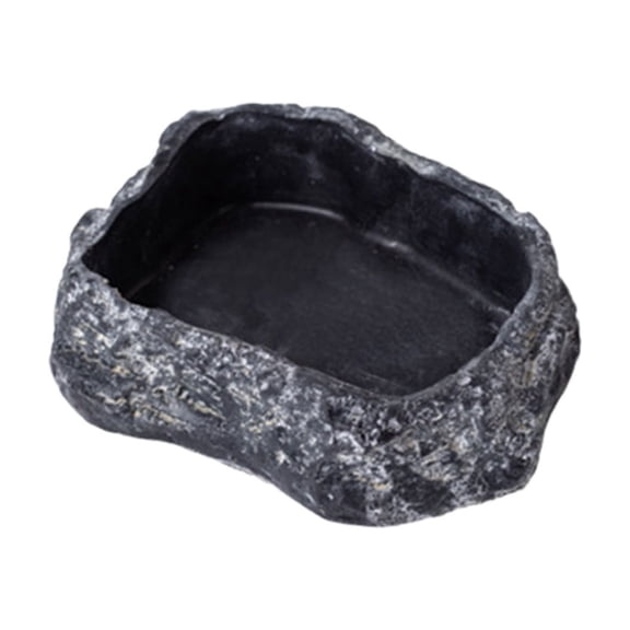 Reptile Food Water Bowl, Imitation Rock Lizard Turtle Dish 4.13 x 2.95 x 0.98 in