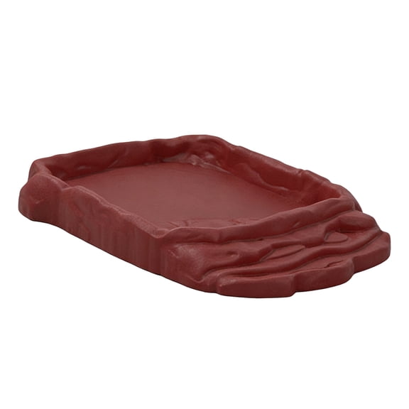Reptile Food and Water Dish Rock Step Feeder Bowl for Bearded Reptiles Tortoises Amphibians, Reptile Water Dish with Imitation Rock Ladders Anti- Decorative Bath Pool for Habitat