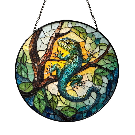 Reptile Glass Style Window Art – Lizard Design