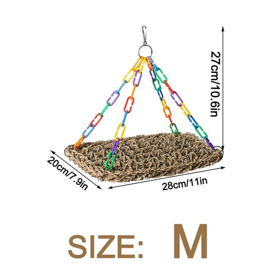 Reptile Habitat Decor Lizard Woven Hammock Bird Cage Parrot Swing Small Animal Climbing Toy