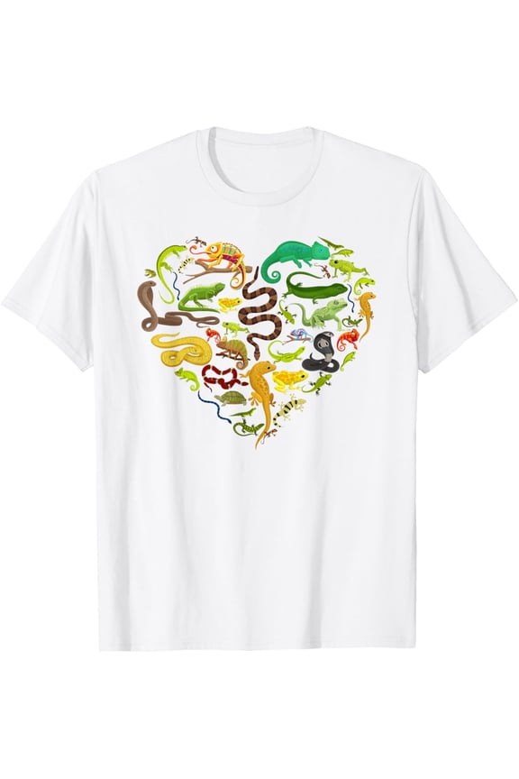 Reptile Heart Snake Lizard T-ShirtMen's and women's pure cotton short-sleeved shirts