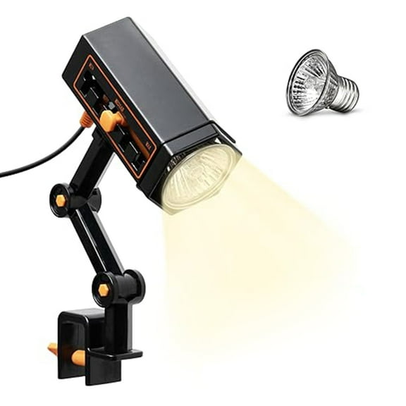 Reptile Heat Lamp 360-degree Rotatable Arm Brightness Adjustable Sunlight Simulation UVA UVB Turtle Basking Spot Light