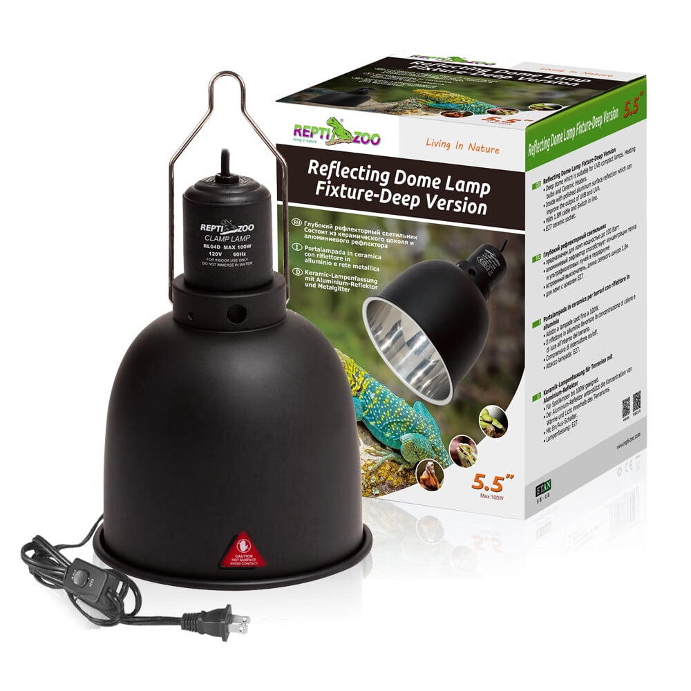 Reptile Heat Lamp Fixture,Max 100W UVA & UVB Reptile Light Fixture for