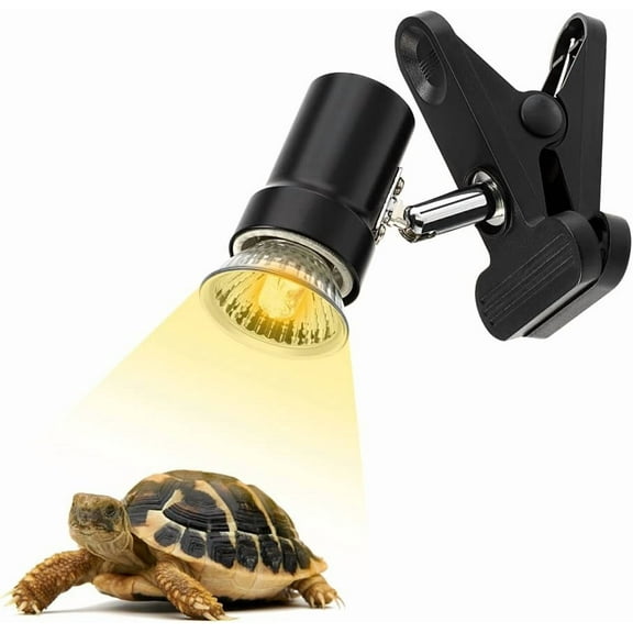 Reptile Heat Lamp Rotatable Turtle Heating Light with 50W UVA UVB Heat Bulb Simulated Sunlight Basking Spot Lamp with Clamp for Reptiles Lizard Amphibian Bearded Dragon Snake