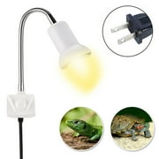 Reptile Heat Lamp Sun Lamp With Adjustable Holder Clamp Lamp With Switch Turtle Basking Spot Light With 360°Rotatable Arm Power Adapter For Lizard Turtle Snake Amphibian - 50W