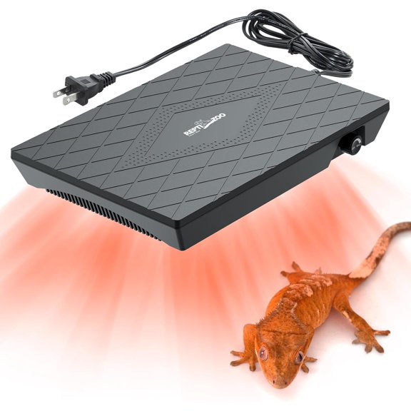 Reptile Heat Panel Adjustable Temperature Reptile Heating Plate, Non-Light Heating Solution with Expanded Heating Range for Hermit Crabs/Leopard Geckos/Turtles/Snakes/Lizards