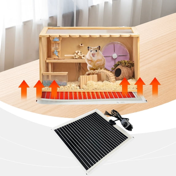Reptile Heating Pad, Gaqring 110V Adjustable Temperature Pet Heat Mat, Waterproof Low Energy Consumption Thermal Pad for Turtle Snake Lizard Terrarium, Black