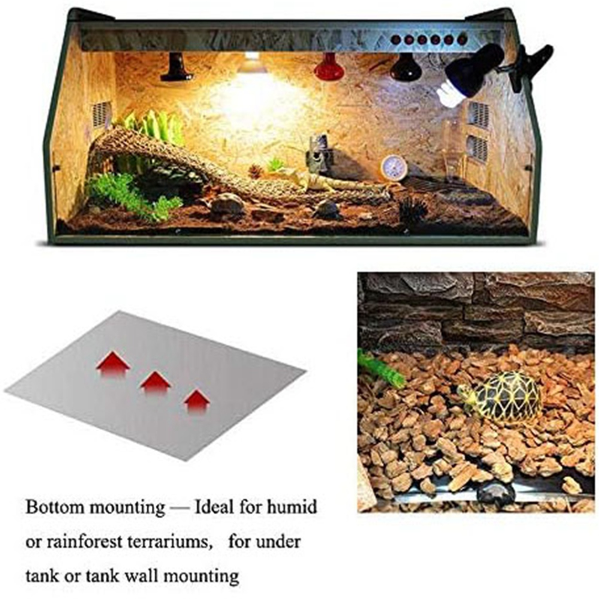 Reptile Heating Pad Under Tank Terrarium with Temperature Control for Tortoises, Snakes, Lizards, Geckos,US Plug