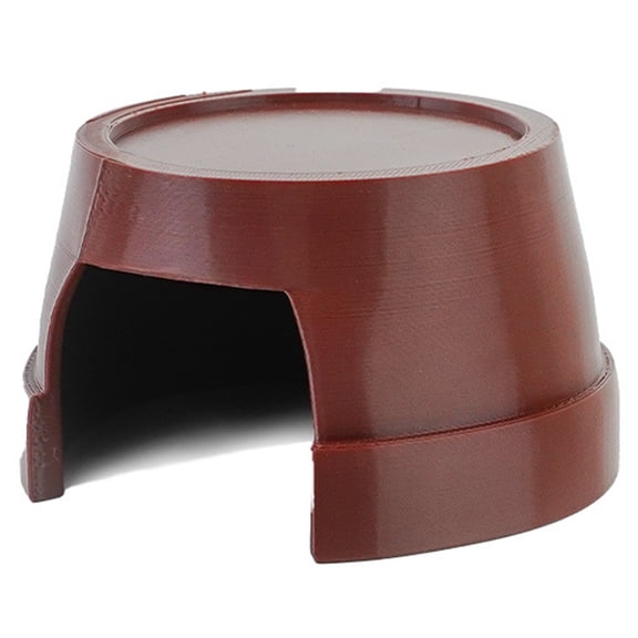 Reptile Hide, 3.8 x 3.4 x 2.1 in Leopard Gecko Hideout with Humid Cave Function, Chocolate Ceramic Look Reptile Terrarium Hide for Basking and Resting, Sturdy PETG House for Small Turtles Snakes