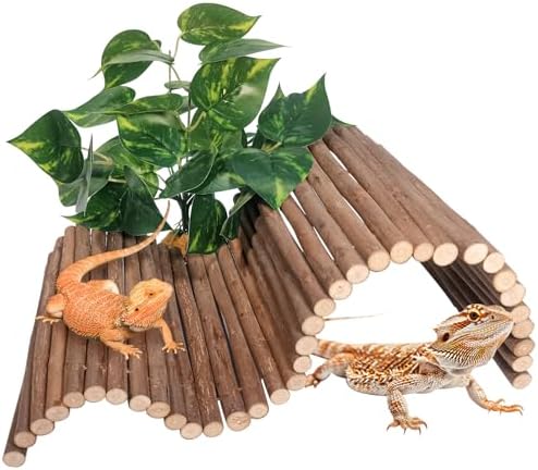 Hamiledyi Extra Large Tortoise Hide 20x 11.8 Wooden Reptile Hides Large Snake Hide Turtle Hut Bendable Climbing Bridge Wood Tunnel Turtle Hideout for Ball Python Bearded Dragon Chameleon Lizard Hamiledyi Extra Large Tortoise Hide 20x 11.8 Wooden Reptile Hides Large Snake Hide Turtle Hut Bendable Climbing Bridge Wood Tunnel Turtle Hideout for Ball Python Bearded Dragon Chameleon Lizard