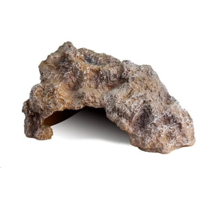 Reptile Hide Cave, Large Resin Bearded Dragon Hideout Rock Caves Snake Hide, Natural Terrarium Habitat Decor Ornament for Leopard Gecko Lizard Turtle Frog, (S)