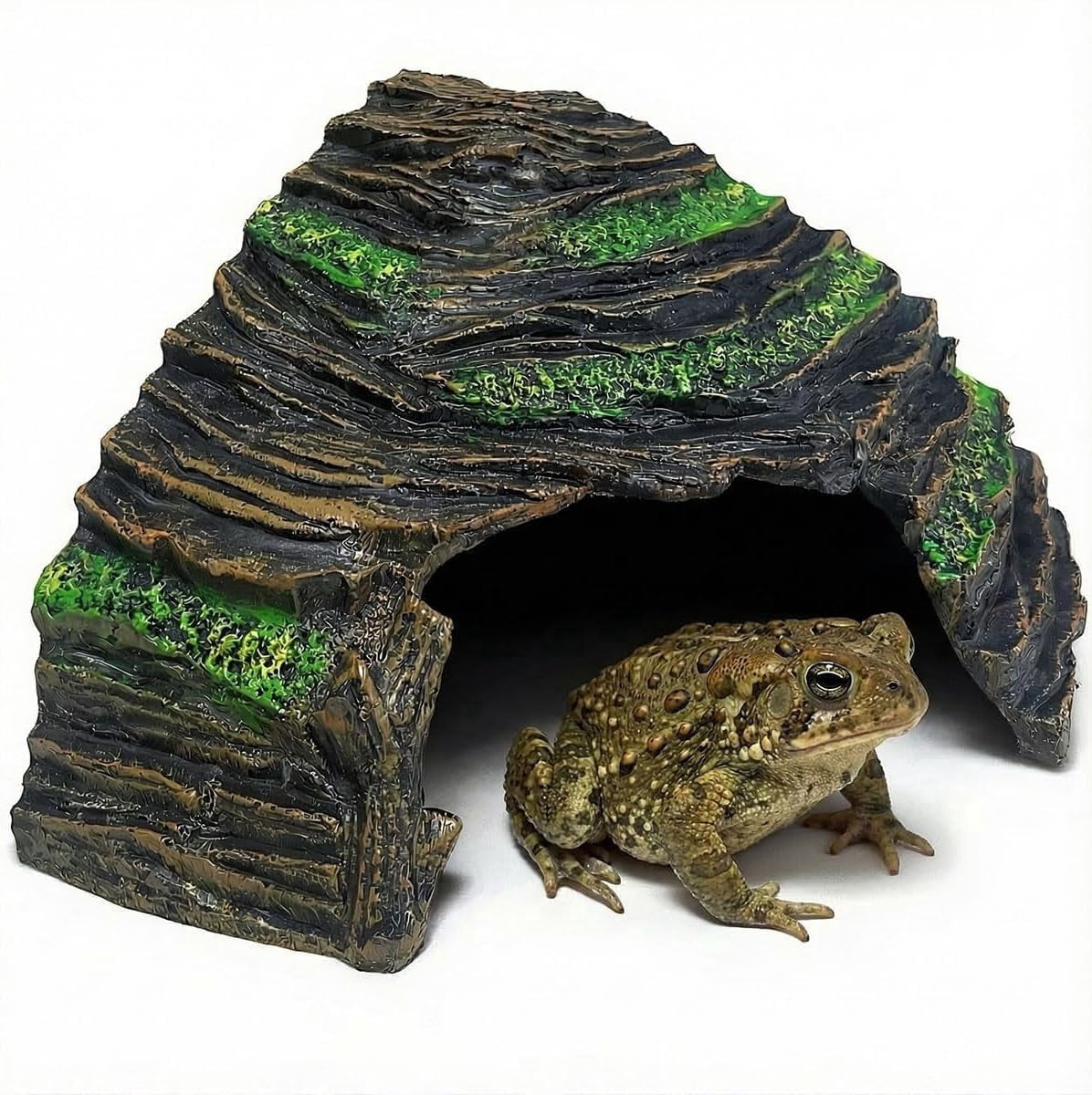 Reptile Hide Toad House for Outside Garden, Frog Fish Tank Hideout PVC ...