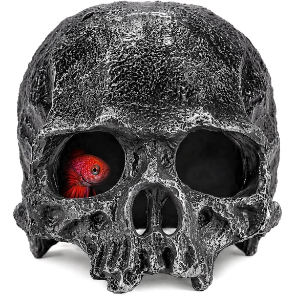 Reptile Hideout Cave, Skull Decor for Terrarium, Aquarium & Vivarium