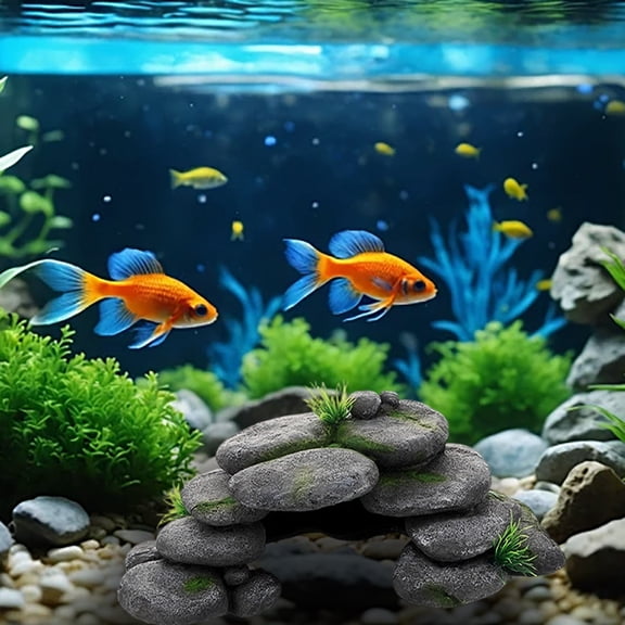 Reptile Hideout Rock Turtle Basking Platform Terrarium Natural Rock Landscape Decor Climbing Rest Shelter for Tortoise Gecko Amphibian Aquarium Tank Terrarium Habitat Decoration