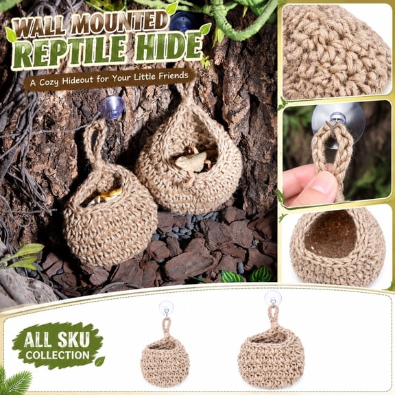 Reptile Hideout Wall Mounted Terrarium Ledge Suction Cup Cave For Lizards Geckos And Snakes Elevated Basking And Shelter Habitat Decor, 1Pack A