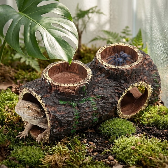Reptile Hides and Caves – Leopard Gecko Tank Accessories, Natural Dome Reptile Cave & Shelter, Gecko Tank Accessories & Hermit Crab Shelter, Hamster Cage Accessories