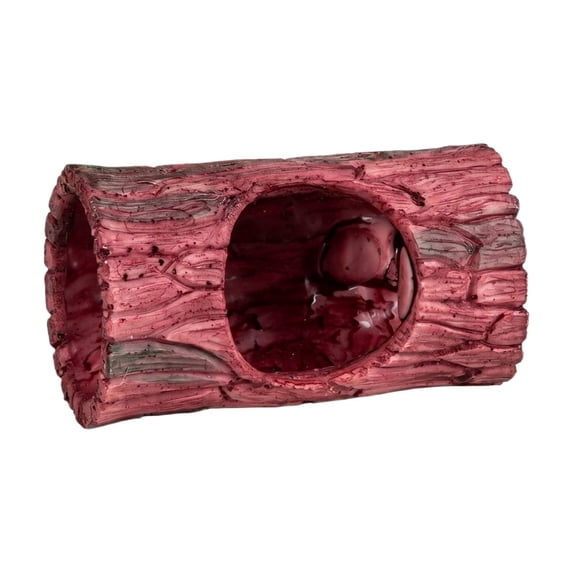 Reptile Hollow Log Hideout with Cup, Turtle Hiding Spot Aquarium Terrarium Decor for Small Reptiles Amphibians, Fish Tank Landscape Shelter for Aquatic Pets Add to Your Habitat