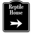 thumbnail image 1 of Reptile House Zoo Right Arrow BLACK Aluminum Composite Sign, 8.5"x10", 1 of 10