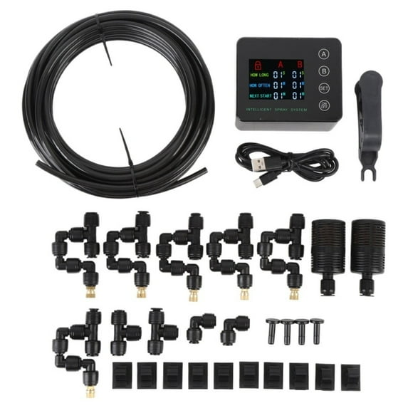 Reptile Humidifier 5V 2A Double Pump Color Screen Adjustable Nozzle Automatic Spraying Mister For Aquarium