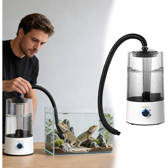 Reptile Humidifier & Fogger 4L Large Capacity Tank Cool Mist Maker with Adjustable Hose, Auto Shut-Off for Terrarium Geckos Snakes Turtles Lizards Frogs