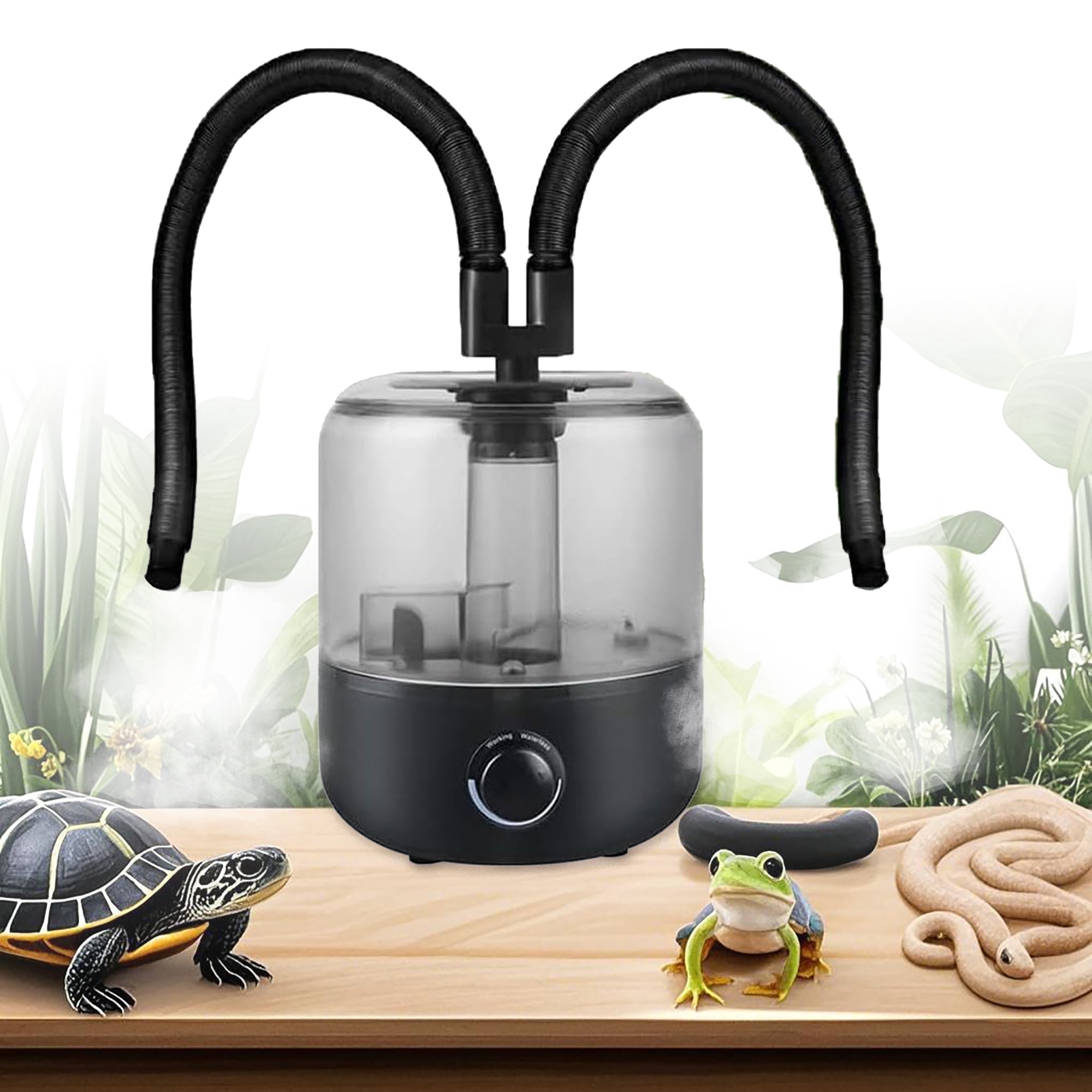 Reptile Humidifiers, 3L Diameter Double spray Reptile Fogger, Terrarium Humidifier, Plant humidifier, Terrariums Misting System for Paludarium, Vivarium, Reptiles, Amphibians
