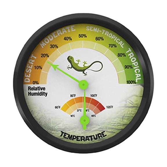 Reptile Hygrometer Adhesive 16-49℃ 0-100% Humidity Temperature MonitorDetector Pet Rearing Box DialGauge